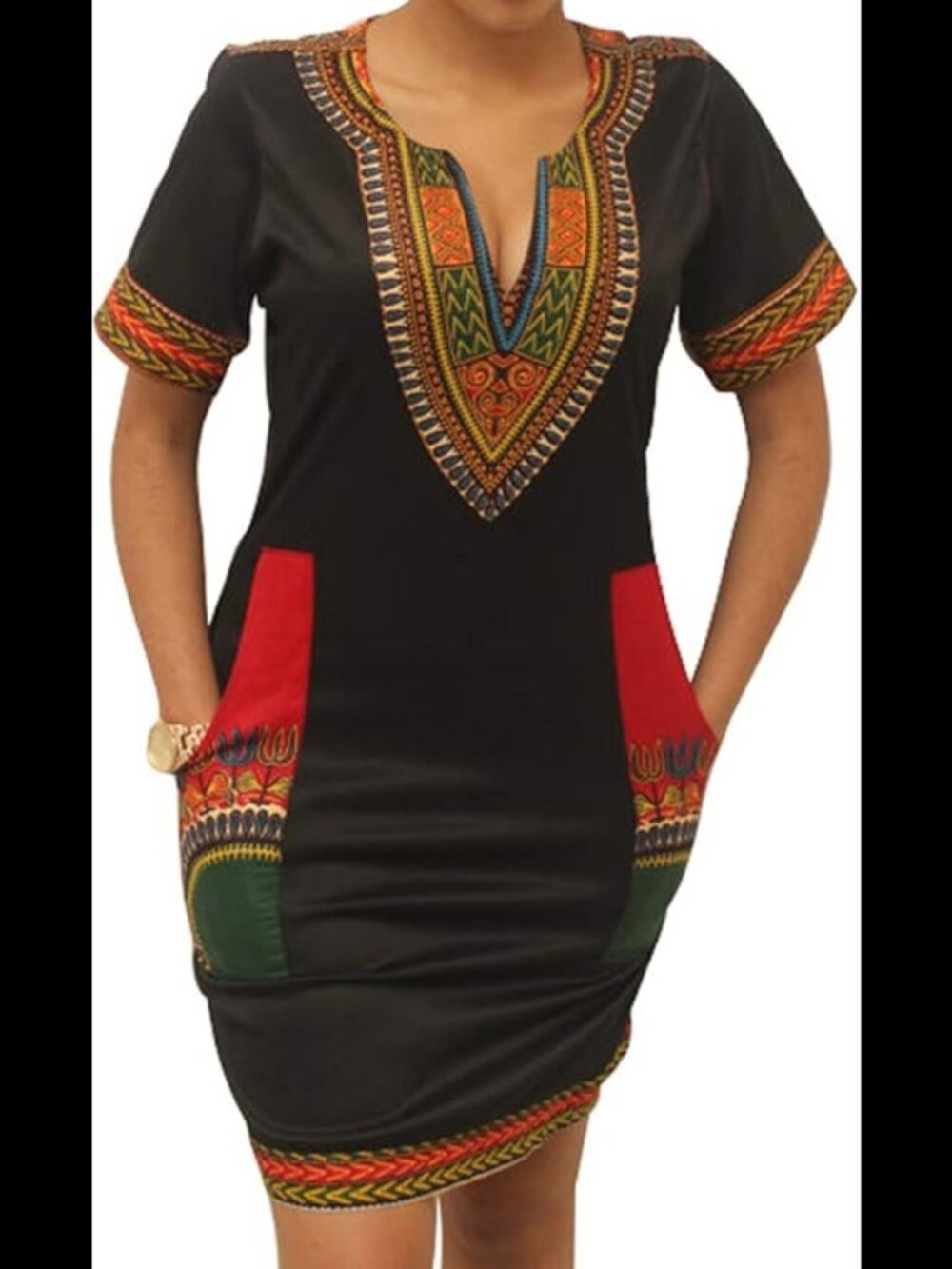 NWOT Women's Bodycon Dashiki African Dress Bohemian Club Dress S